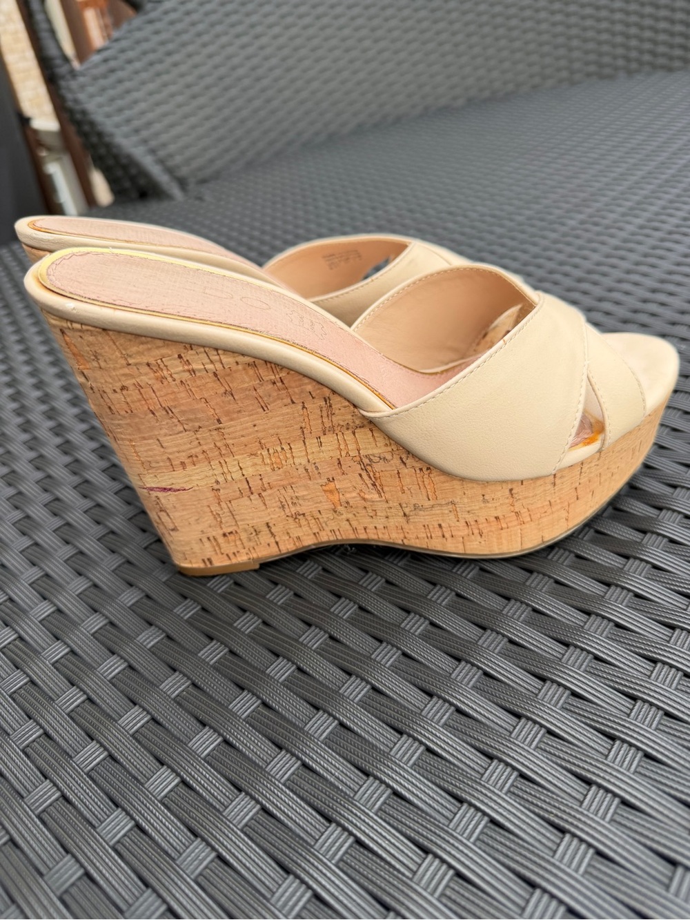 ALDO Beige Cork Wedge Slide Sandals - Women's Fashion Wedges